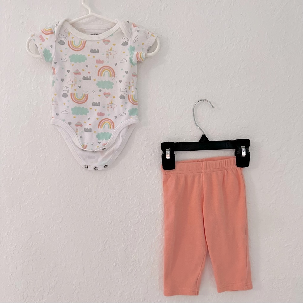 Unicorn Coral Baby Outfit
